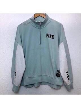 Victoria's Secret PINK Women's Y2K Boyfriend Sweater in Mint Green Size L